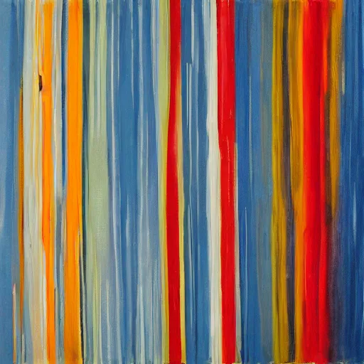 Image similar to In this performance art, the artist has used a simple palette of colors to create a feeling of calm and serenity. The soft hues of blue and green are reminiscent of a cloudy sky, while the orange and yellow suggest the warm glow of the sun. The vertical stripes of color are divided by thin lines of black, which give the impression of deep space. The overall effect is one of peacefulness and balance. by Pierre Bonnard ornamented