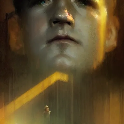 Image similar to bo burnham, hyperrealistic portrait, bladerunner street, art of elysium by jeremy mann and alphonse mucha, fantasy art, photo realistic, dynamic lighting, artstation, poster, volumetric lighting, very detailed face, 4 k, award winning