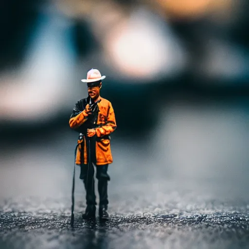 Image similar to macro photo of a miniature ho scale iphone figure, taken with canon 8 0 d, canon 1 0 0 mm f / 2. 8