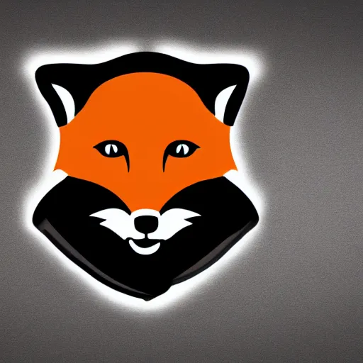 Image similar to private corporate military logo that involves foxes, white and black color scheme