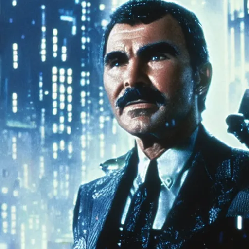 Prompt: Burt Reynolds in Blade Runner 2022