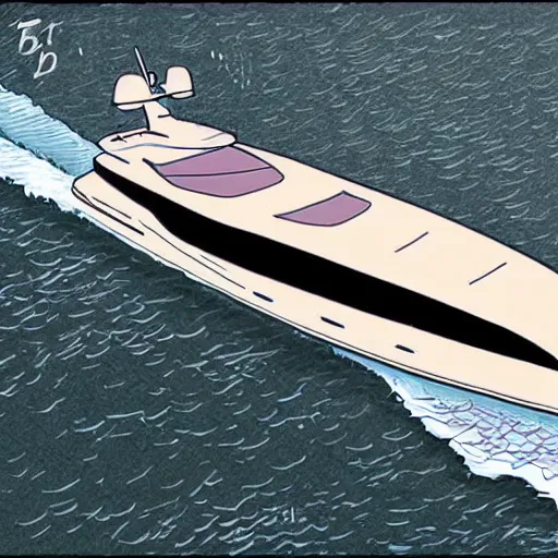 Prompt: comic of a yacht by bill waterson