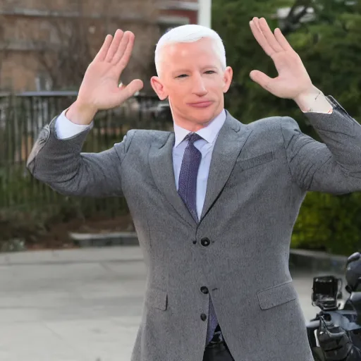 Prompt: anderson cooper dabbing