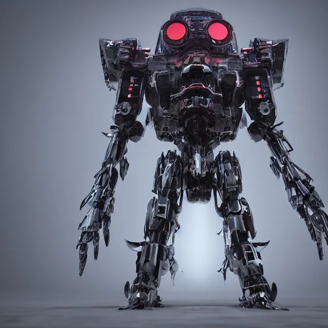 Prompt: slipknot mecha, dark cinematic, volumetric, realistic, 3 d render, cinematic lighting, ray tracing, cinematic, unreal engine 5, unreal engine render, octane render, hyper realistic, photo, 8 k