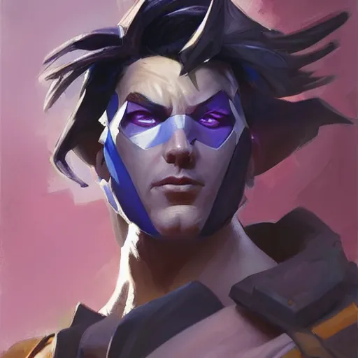 Image similar to Greg Manchess portrait painting of Gambit as Overwatch character, medium shot, asymmetrical, profile picture, Organic Painting, sunny day, Matte Painting, bold shapes, hard edges, street art, trending on artstation, by Huang Guangjian and Gil Elvgren and Sachin Teng