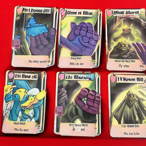 Image similar to Manos the hands of fate trading cards