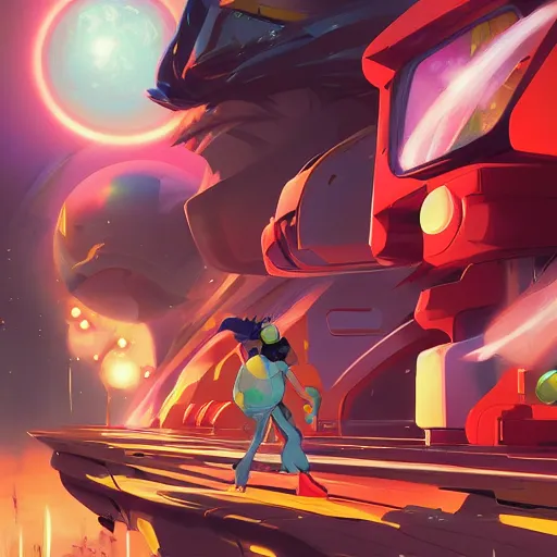 Image similar to hero world space dandy, behance hd by jesper ejsing, by rhads, makoto shinkai and lois van baarle, ilya kuvshinov, rossdraws global illumination