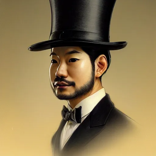 Prompt: side portrait painting of a cute shiba inu gentleman with top hat, ultra realistic, concept art, intricate details, eerie, highly detailed, photorealistic, octane render, 8 k, unreal engine. art by artgerm and greg rutkowski and charlie bowater and magali villeneuve and alphonse mucha