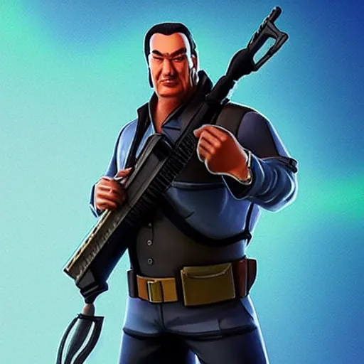 Prompt: Steven Seagal as a Fortnite character