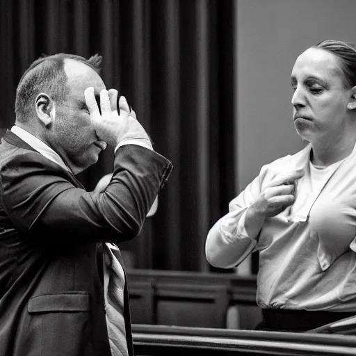 Image similar to Alex Jones desperately reaching for his out of reach phone in the courtroom, EOS 5DS R, ISO100, f/8, 1/125, 84mm, RAW Dual Pixel