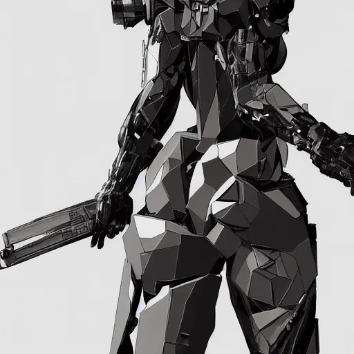 Image similar to yoji shinkawa render of redhead cyborg with curvy figure, glitches, concept art