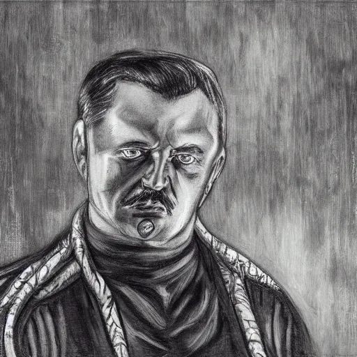 Image similar to Portrait of Igor Ivanovich Strelkov in artstyle of H. R. Giger