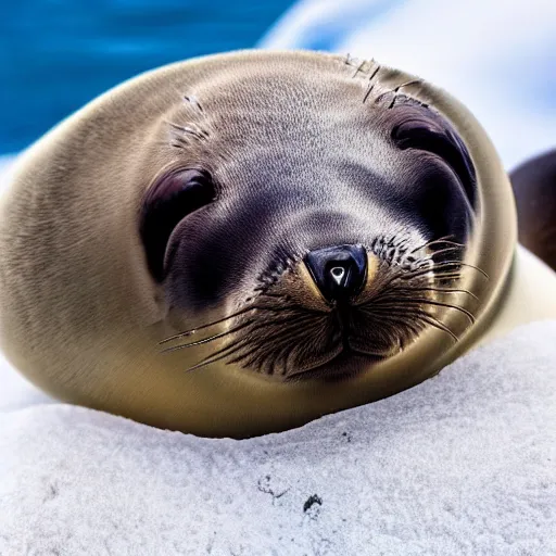 Image similar to a photo of a baikal seal with matte eyeballs, 4k ultra hd, trending on instagram
