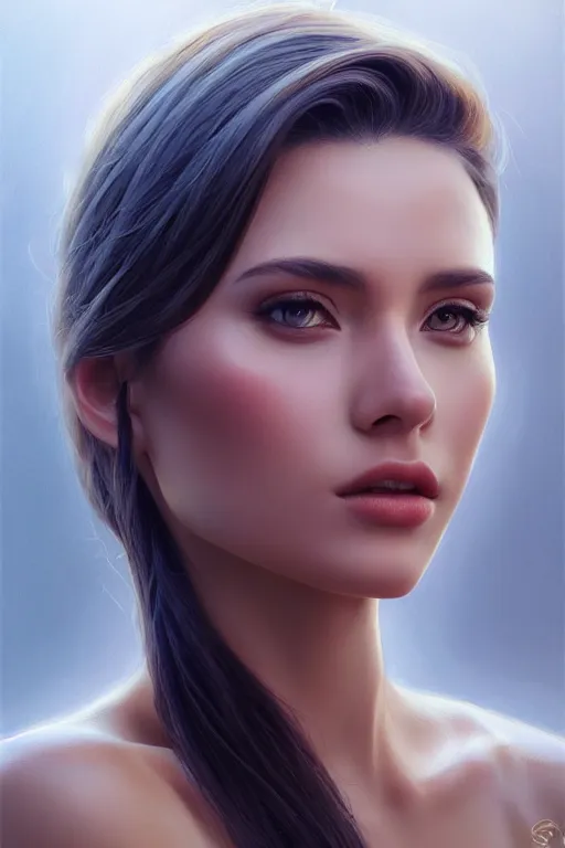 Image similar to photo of a gorgeous young woman in the style of stefan kostic, realistic, sharp focus, 8k high definition, insanely detailed, intricate, elegant, art by stanley lau and artgerm