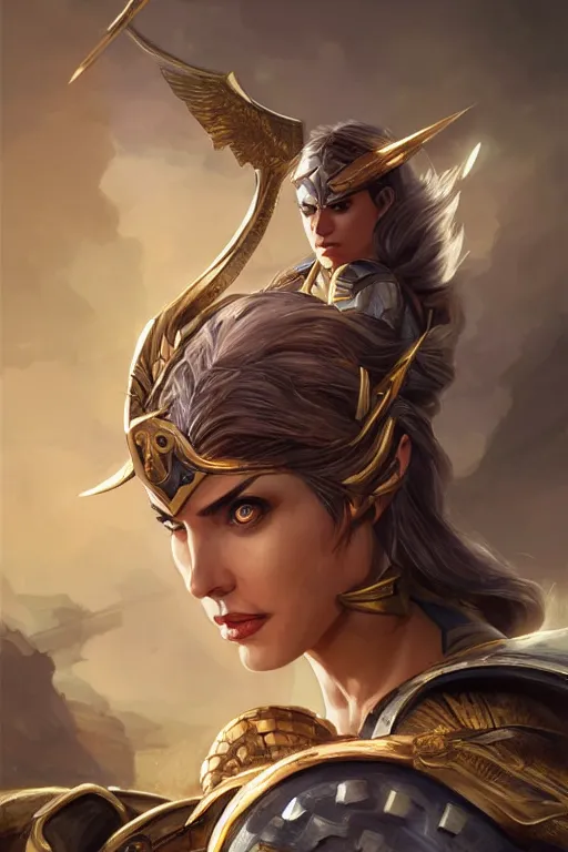 Image similar to amazon valkyrie athena, d & d, fantasy, portrait, highly detailed, headshot, digital painting, trending on artstation, concept art, sharp focus, illustration, art by artgerm and greg rutkowski and magali villeneuve