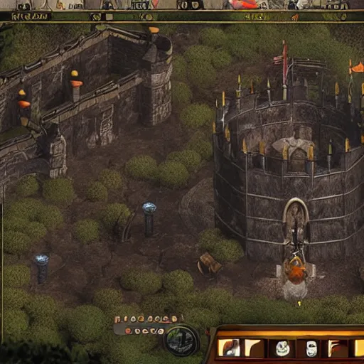 Image similar to elden ring gameplay screenshot of a mcdonald's themed castle