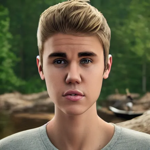 Image similar to hyperrealistic dslr film still of justin bieber constructing beaver dam, stunning 8 k octane comprehensive 3 d render, inspired by istvan sandorfi & greg rutkowski & unreal engine, perfect facial symmetry, dim volumetric cinematic lighting, extremely hyper - detailed, incredibly real lifelike attributes & flesh texture, intricate, masterpiece, artstation, stunning