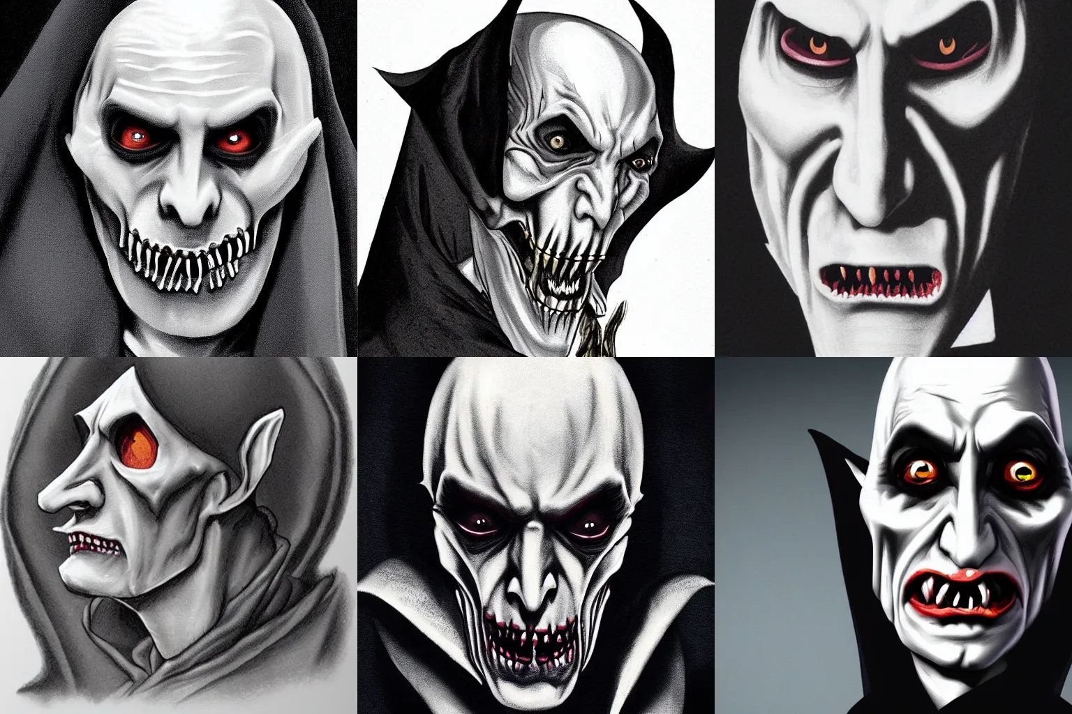 Prompt: Highly Detailed Realistic Dracula's Face Nosferatu
