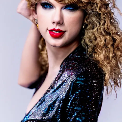 Image similar to studio portrait of taylor swift as kda ahi. dslr, raw file, 4 k