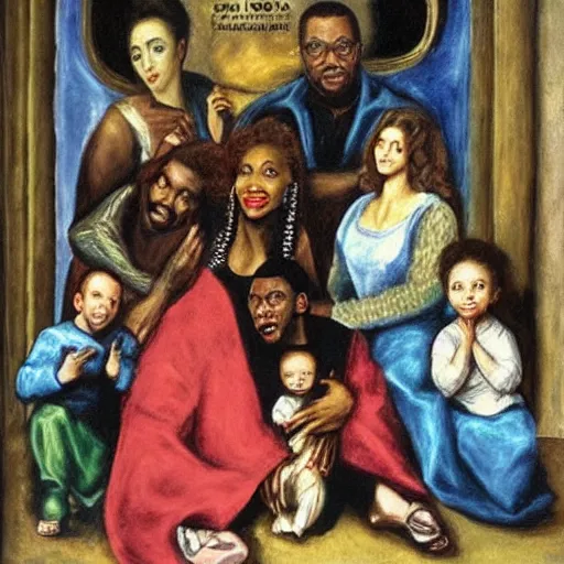 Prompt: “cast of Family Matters, style of El Greco”