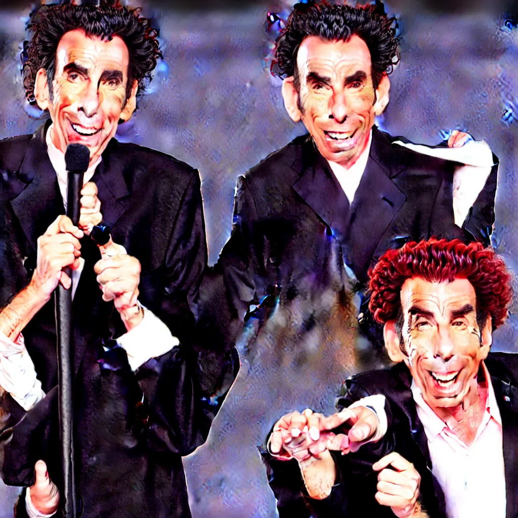 Image similar to michael richards kramer stand up special in the style of japanese manga