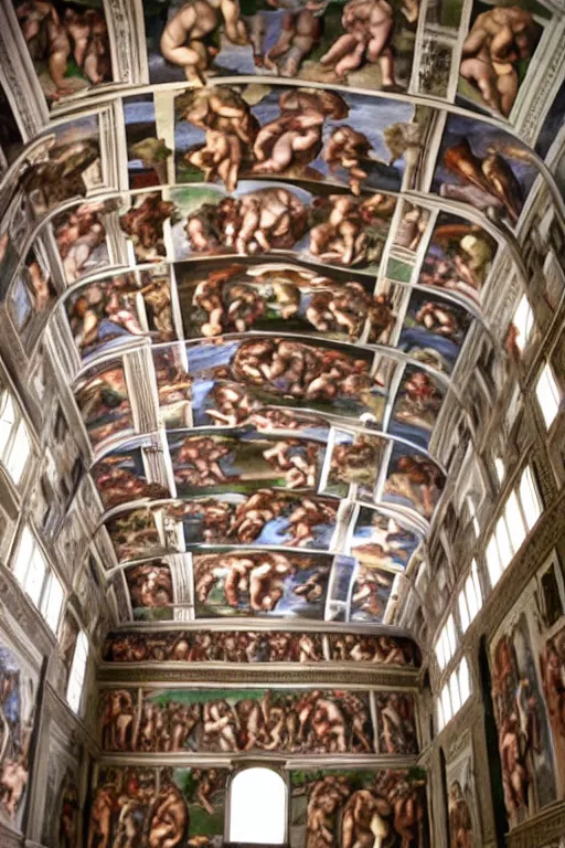 Image similar to sistine chapel, detailed, by michelangelo