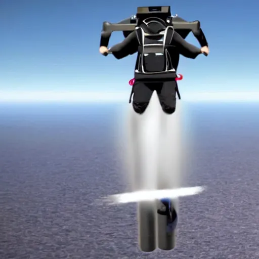 Image similar to a jetpack that tears its wearer apart on launch