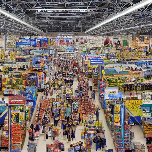 Prompt: the inside of a walmart painted by sandro boticelli