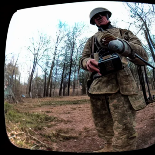 Prompt: gopro pov of a soldier in the civil war
