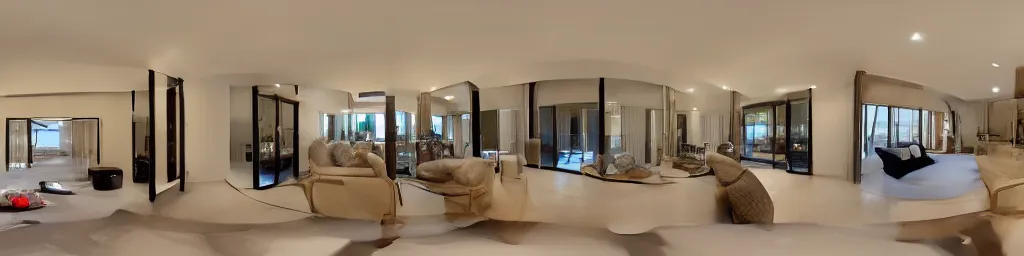 Prompt: panorama view of a luxury home inside a room, 360*