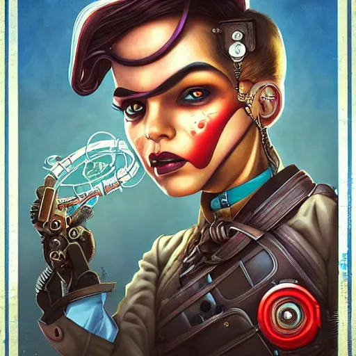 Image similar to Lofi BioShock Steampunk BioPunk portrait of Obama Pixar style by Tristan Eaton Stanley Artgerm and Tom Bagshaw