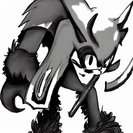 Image similar to fantasy barbarian. low - quality. poorly rated on deviantart. edgelord. sonic the hedgehog fanart mspaint