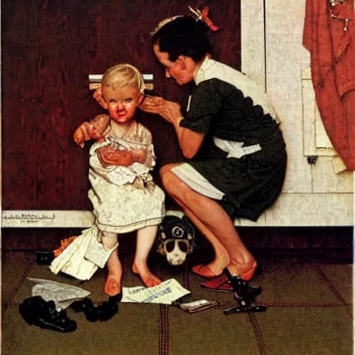 Image similar to The Baby by Norman Rockwell