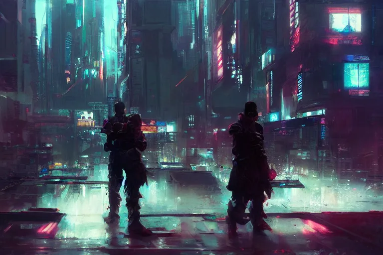 Image similar to Cyberpunk, by Craig Mullins, trending on artstation