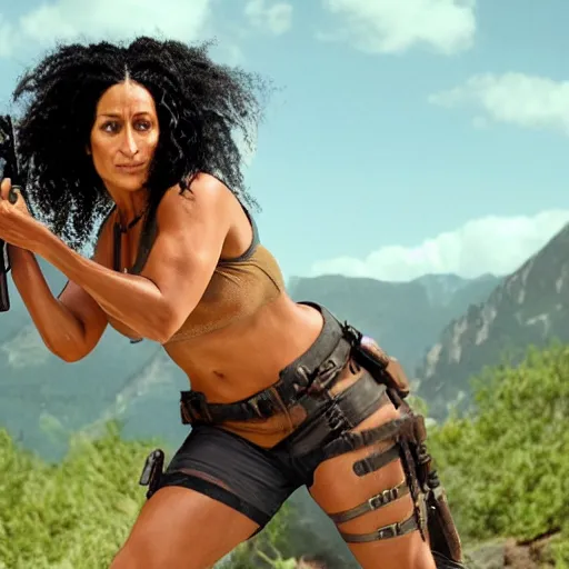 Image similar to tracee ellis ross as lara croft