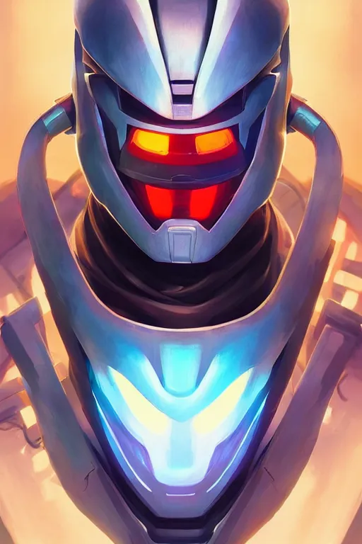 Image similar to epic mask helmet robot ninja portrait stylized as fornite style game design fanart by concept artist gervasio canda, behance hd by jesper ejsing, by rhads, makoto shinkai and lois van baarle, ilya kuvshinov, rossdraws global illumination radiating a glowing aura global illumination ray tracing hdr render in unreal engine 5