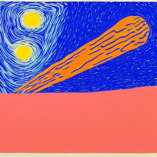 Image similar to Liminal space in outer space by David Hockney