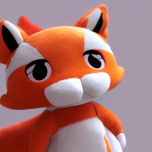 Image similar to cute fumo plush of a fox girl with a hundred tails, anime girl, creature, vray