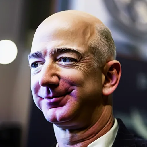 Prompt: photo of Jeff Bezos at the barbershop