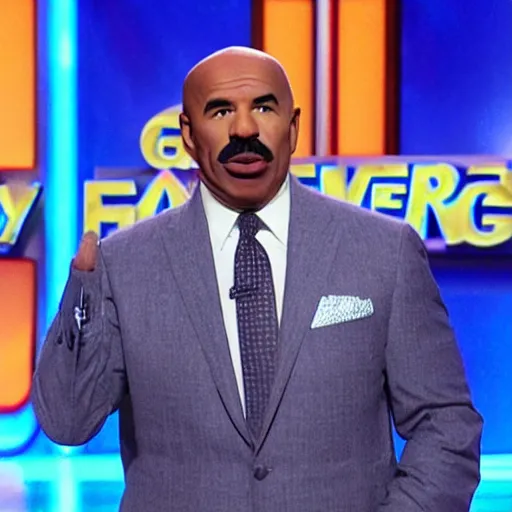 Prompt: Steve harvey on family feud as George Washington