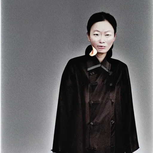 Image similar to A Chinese woman wearing clothes from 2078, portrait, Taschen, by David Bailey