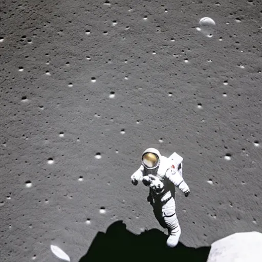 Prompt: astronaut hand - standing on the surface of the moon