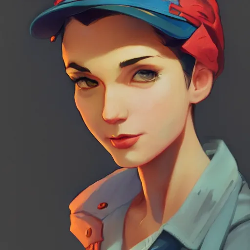 Prompt: a portrait of Rosie the riveter, industrial setting, vivid colors, soft lighting, atmospheric, cinematic, moody, in the style of Ilya Kuvshinov and Range Murata, Krenz Cushart, charcoal sketch, 8k