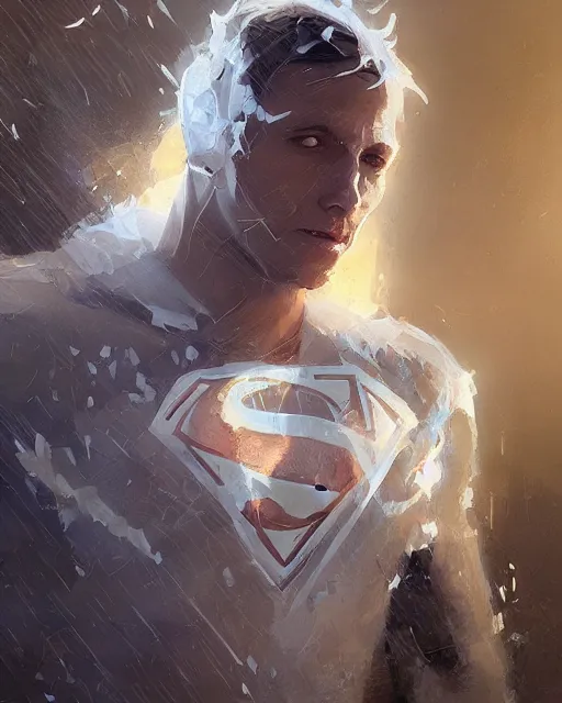 Image similar to white skeleton superman of weed leaves, clear sky, scifi character portrait by greg rutkowski esuthio craig mullins