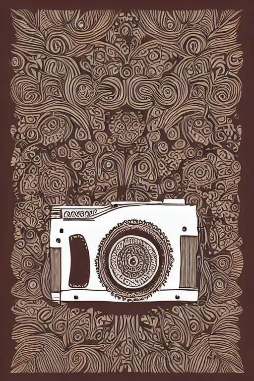 Image similar to minimalist boho style art of a camera, illustration, vector art