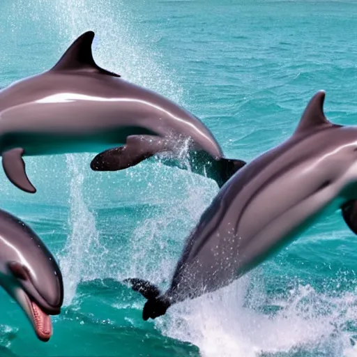 Image similar to dolphins ruling over humans, cinematic, visual asmr, 8 k