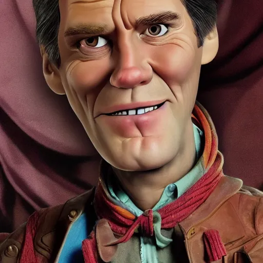 Image similar to cartoon of jim carrey by terry gilliam, hd, detailed, 4 k, award winning