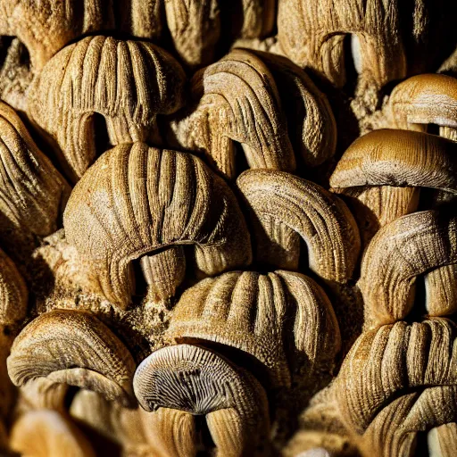 Prompt: mushroom cap lamellae, bottom view, hyper realistic, photography, 8k, epic composition