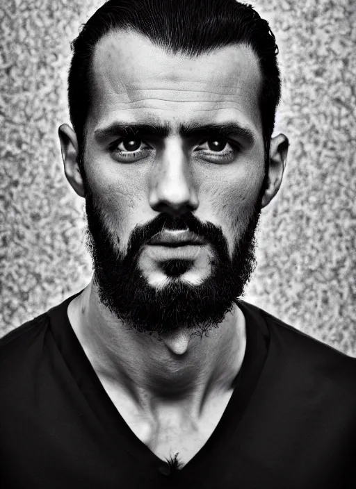 Image similar to black and white head shot, studio photograph of a male symmetrical handsome andrea belluci the painter artist, casual clothes, anxiety and depression, intricate, elegant, highly detailed, hyper realistic, dark background, flickr, smooth, 4 k, 3 0 0 dpi, sharp focus, shot by canon