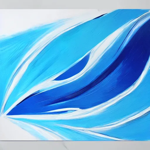 Prompt: A beautiful abstract painting of waves, blue color scheme, trending on artstation